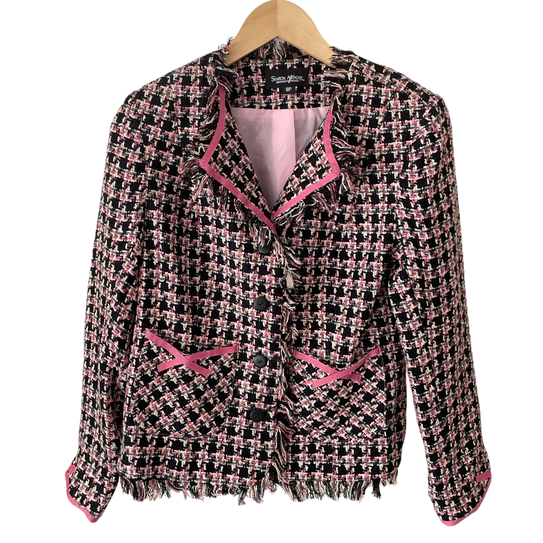 Nwot Sharon Anthony Tweed Blazer Sz 8p